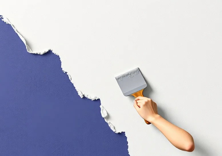 Application d'un enduit décoratif à la lisseuse sur un mur